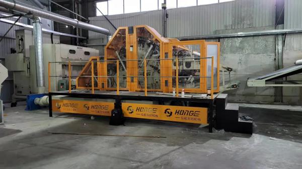 Quality Evenly Feeding Double Doffer 800kg/H Nonwoven Polyester Carding Machine 80m/Min for sale