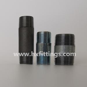 China Carbon steel pipe nipple barrel nipples with BSP NPT male thread galvanized forge pipe nipples on sale