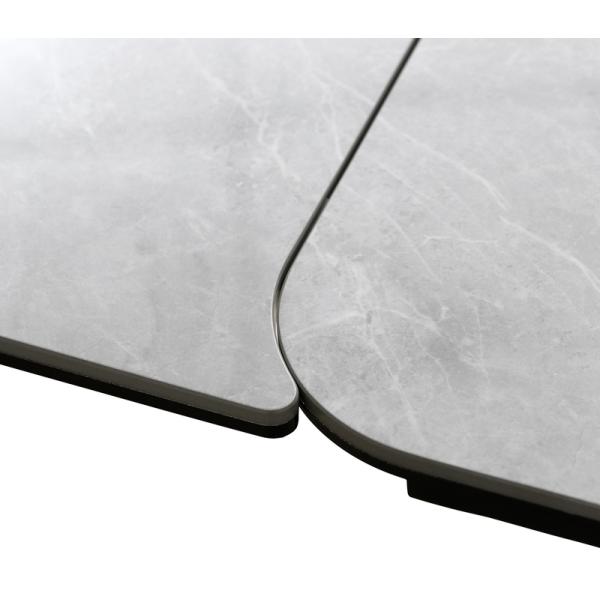 850mm Width Expandable Rectangle Dining Table Extendable Glass Top Dining Table With Iron Base