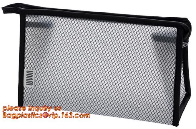 Promotional Low MOQ colorful A5 size matte waterproof mesh PVC file pocket folder/document bag with zipper and custom lo