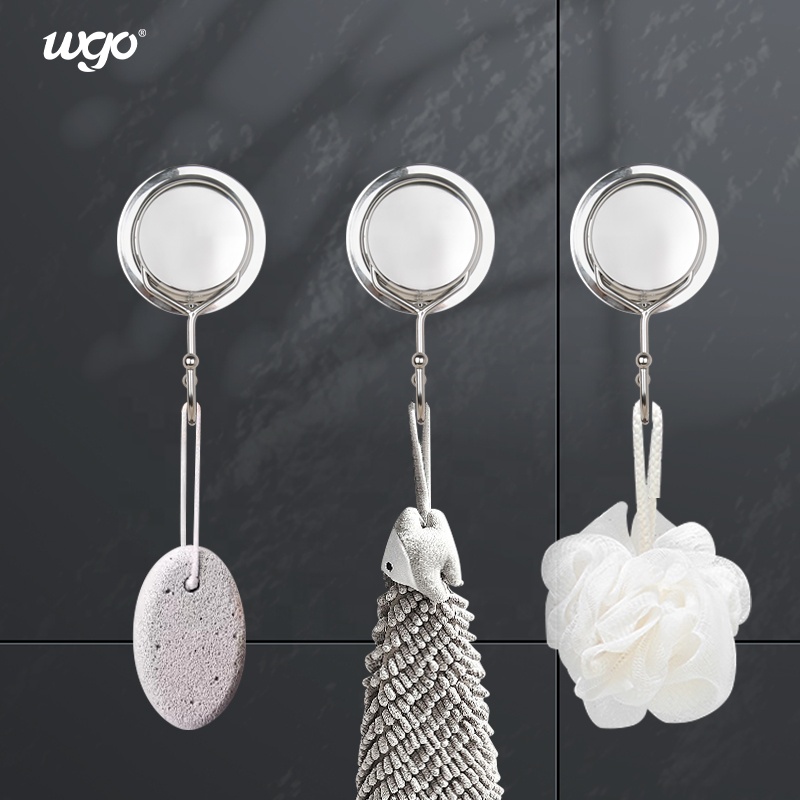 Rustproof Wall Mounted Reusable Suction Hooks For Shower No Residue Hanger