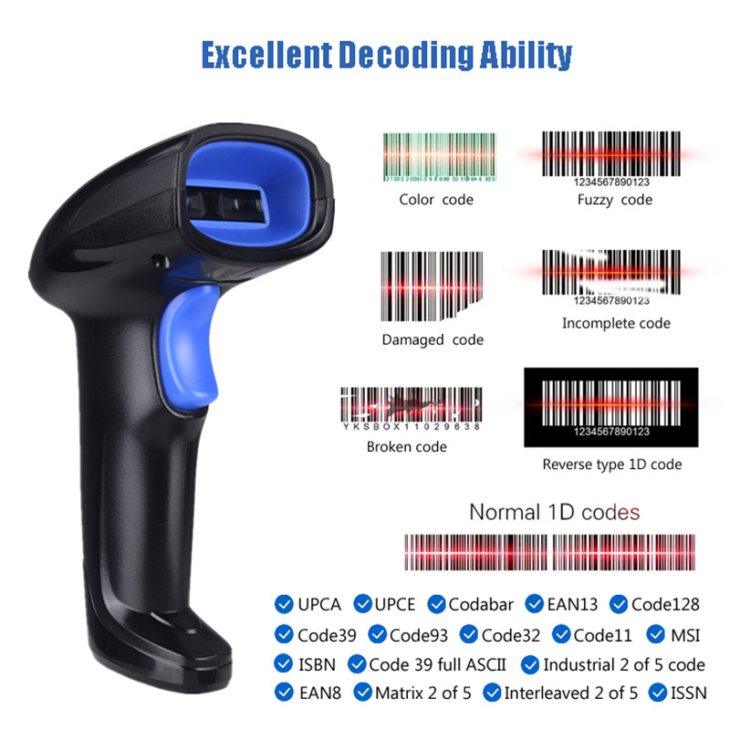 CCD Products Barcode Scanner YHD-1100C 1D Handheld Barcode Reader
