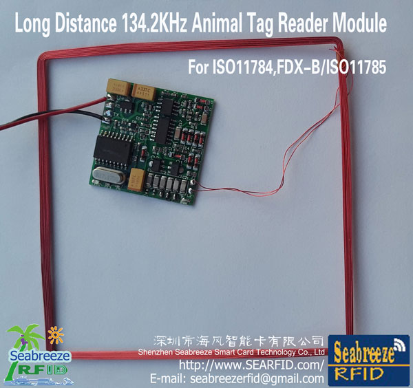 Long Distance 134.2KHz Animal Tag Reader Module. ISO11784, FDX-B, ISO11785