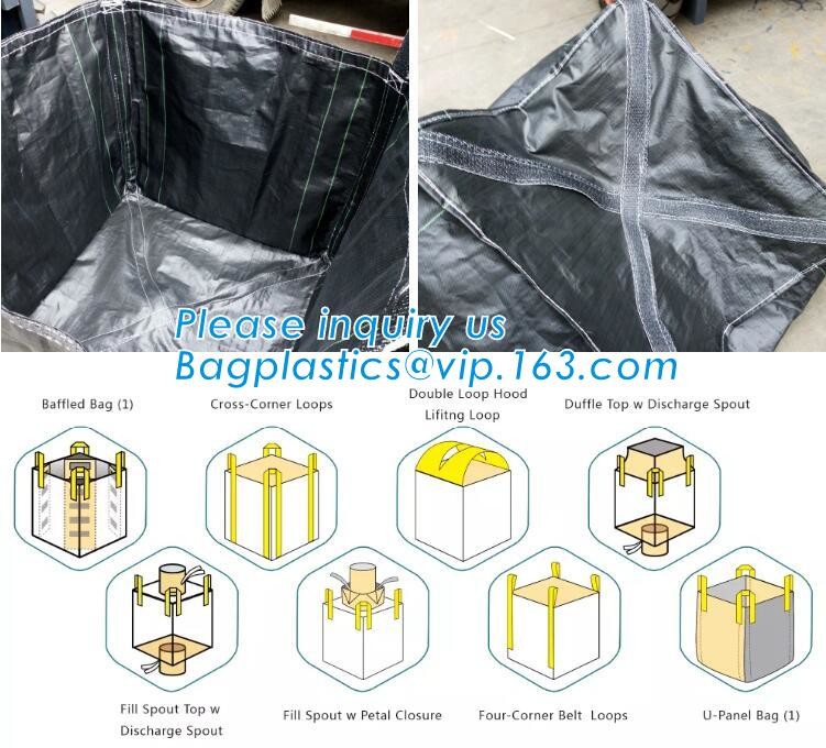 customizable PP u-panel baffle big bag /coated white woven PP jumbo bag/ventilated 4 panel baffle bag/all colors availab