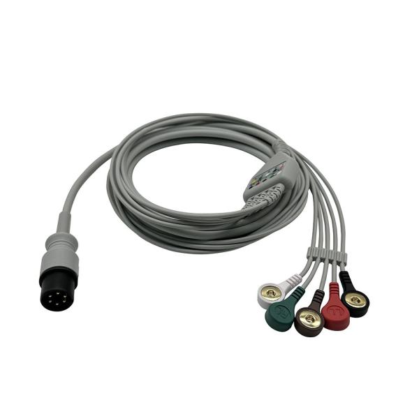Quality Compatible ECG Cable Edan Contec Mindray Carewell Mediana Universal Type 6pin 3.6m TPU Material for sale