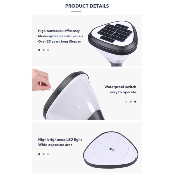 5V 4.5W Triangle LED Solar Pathway Lights Solar Spike Light For Park Courtyards Villas