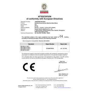 Easten Electric Appliance Co.,LTD Certifications