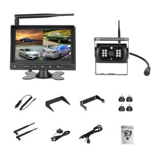 China 12V or 24V night vision Truck wireless rear view camera Trailer reversing camera system 7in LCD monitor on sale