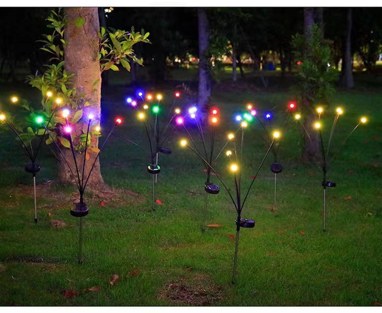 Solar Powered Firefly Garden Decorative Light Waterproof for Outdoor Pathways 8 Heads