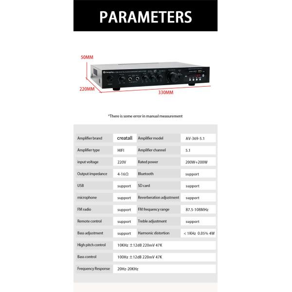 KTV Home Theatre System Professional Amplifier Board with 2 Mic Inputs and LDZS 5.1 Channel Nobsound Stereo Mixer