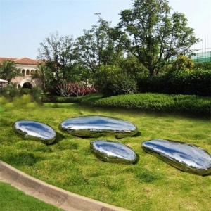 China Garden High Polish Pebble Shape Stainless Steel Sculpture For Lawned wholesale