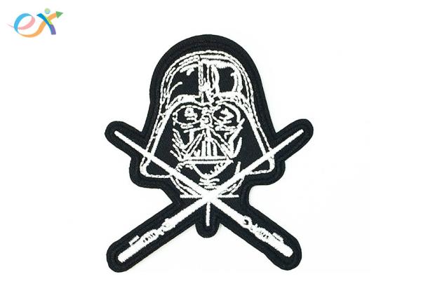 Rectangle Shape Custom Motorcycle Jacket Patches Embroidered Logo Polyester