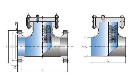 API T Type Strainer ANSI Class 300LB Welded Tee With WN Flanges For Pumps