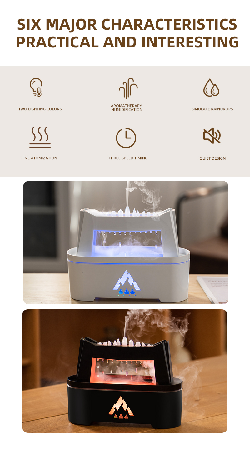 2023 Winter Christmas Promotion Raindrop Essential Oil Ultrasonic Aroma Diffuser Humidifier