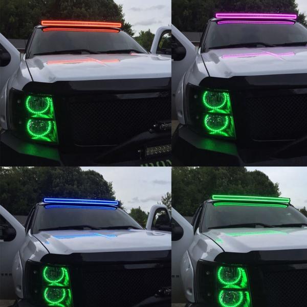 52 Inch 300W Remote Control LED Light Bar Double Row Straight Color Changing Type