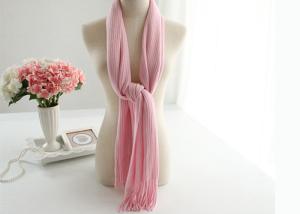 Custom  Acrylic Knit Scarf Double Layer Knit Infinity Scarf with Thin Tassels