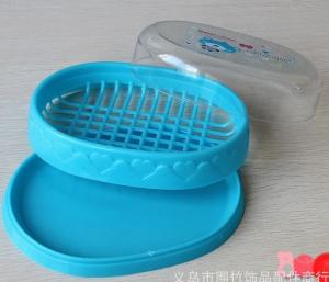 Plastic soap dish and box double layer with clear cover