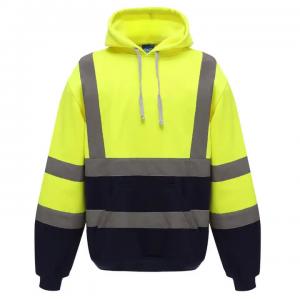 China Construction Site Long Sleeve Plus Fleece Zipper Reflective Hoodie Outdoor Highlight Safety American Size Cardigan Coat wholesale