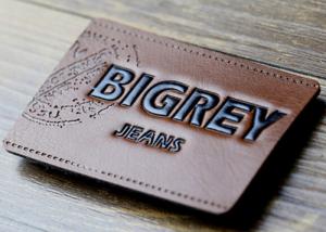 China Waterproof Leather Embossed Patches Pu Leather Labels Fashionable Design wholesale