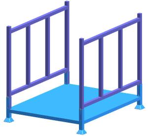 stacked to 3 high foldable stacking rack