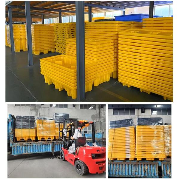 Low Profile Plastic Spill Pallets 4 Drum Bunded Spill Pallet