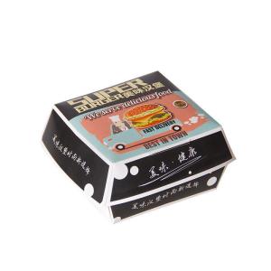 Paperboard Disposable Eco-Friendly Fast Food Burger Box with Matt Lamination Customized White Cardboard Packaging Box