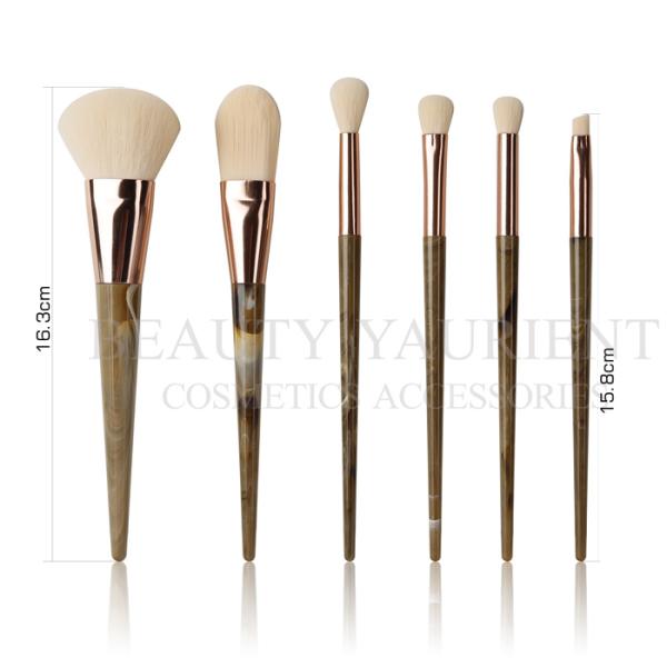 Customized Ferrule High End Makeup Brush 6pieces Assorted Hair Shape