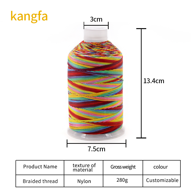 Low Shrinkage 100% Polyester Multi Color Sewing Threads for Yarn Count 3Plys Weaving Crafts