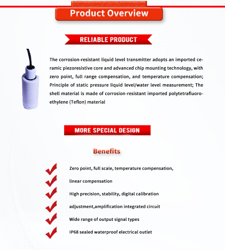 Advanced UNIVO UBPT500-602 Liquid Level Sensor for Corrosion Liquid Level Measurement