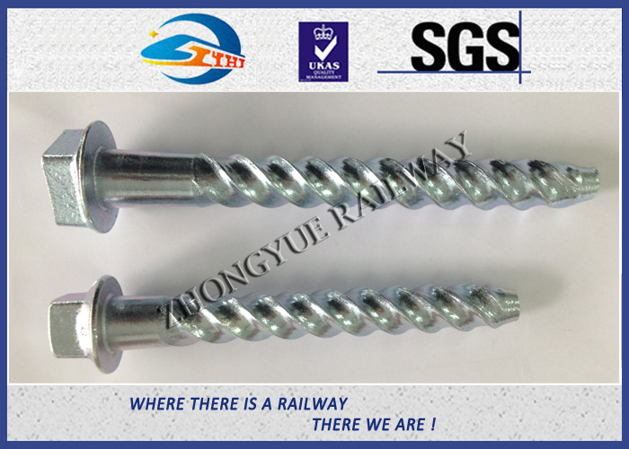 Steel 35# Spiral Spike nails HDG coating For Rail Fastening System