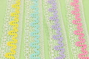Recyclable Cotton Crochet Lace Trim Reusable Unstretched Contrast Patterned