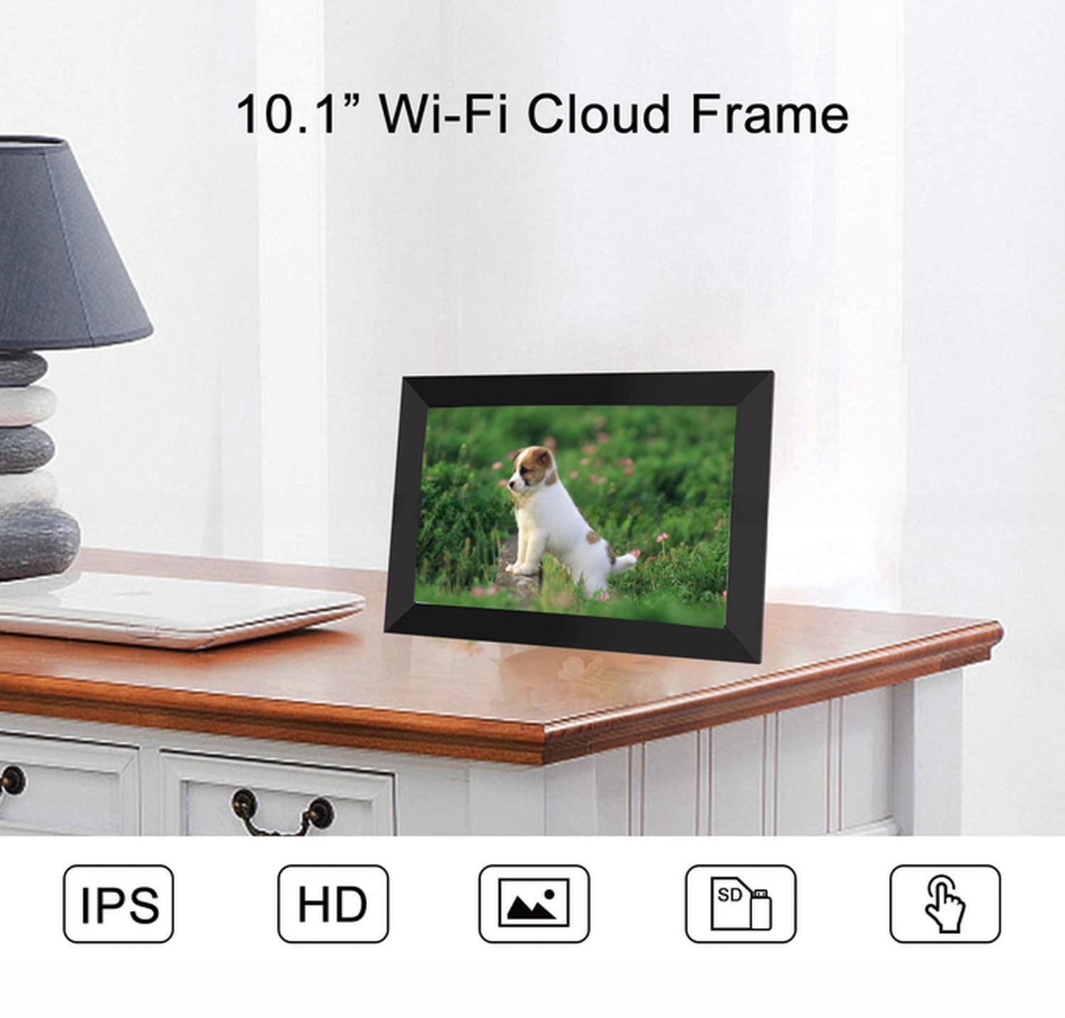 Vphoto APP 10.1" inch LCD LED touchscreen WIFI digital photo frame cloud photo video frame loop display for NFT advertising