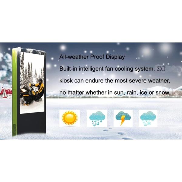 Free Standing Outdoor Touch Screen Kiosks Air Cooling LCD Display Digital Signage IP65 Waterproof