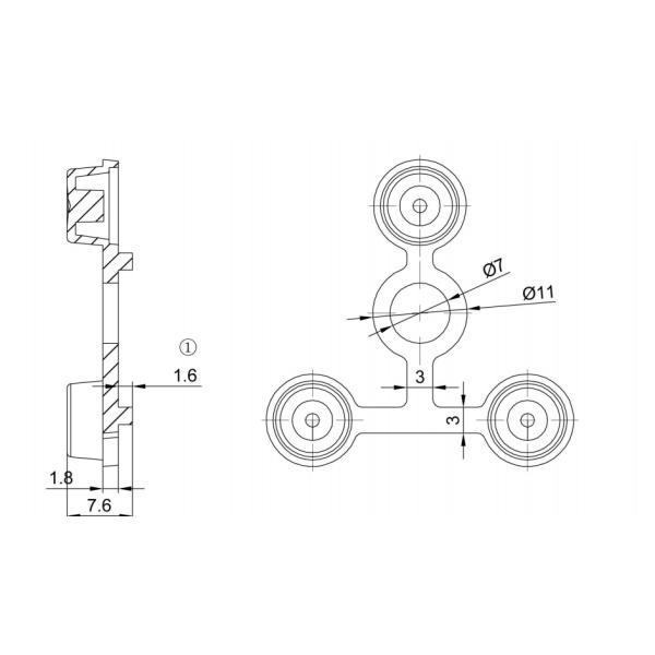 35x7mm Stable Landscape Light Lenses , Clear Triplex 5050 LED Lens