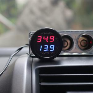 China 2 In 1 DC 12V Digital Car Voltmeter Thermometer Temperature Meter Battery Monitor wholesale
