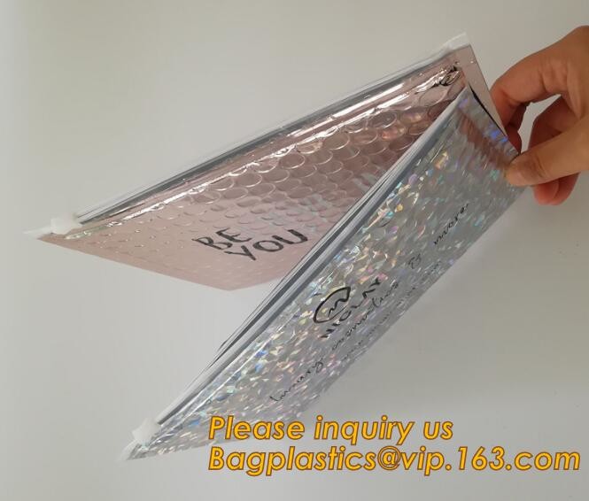 Cosmetic Slider Zip lockk Bubble Bags Bubble Slide Pouch,Zip lockk esd bubble bag bubble packaging wrap cosmetic pouch slide