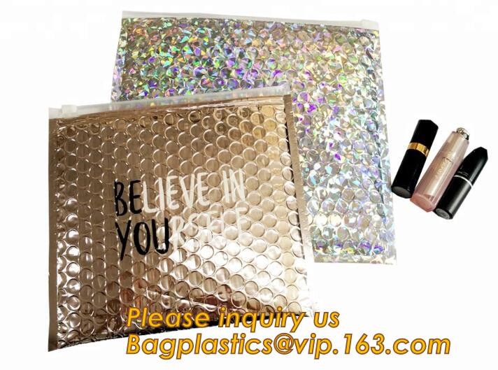 Cosmetic Slider Zip lockk Bubble Bags Bubble Slide Pouch,Zip lockk esd bubble bag bubble packaging wrap cosmetic pouch slide