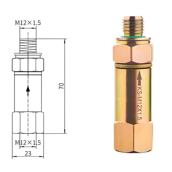 G1/8" And G1/4" Thread Interface THF Oil Return Check Valve For Maximum Pressure Of 15 Bar