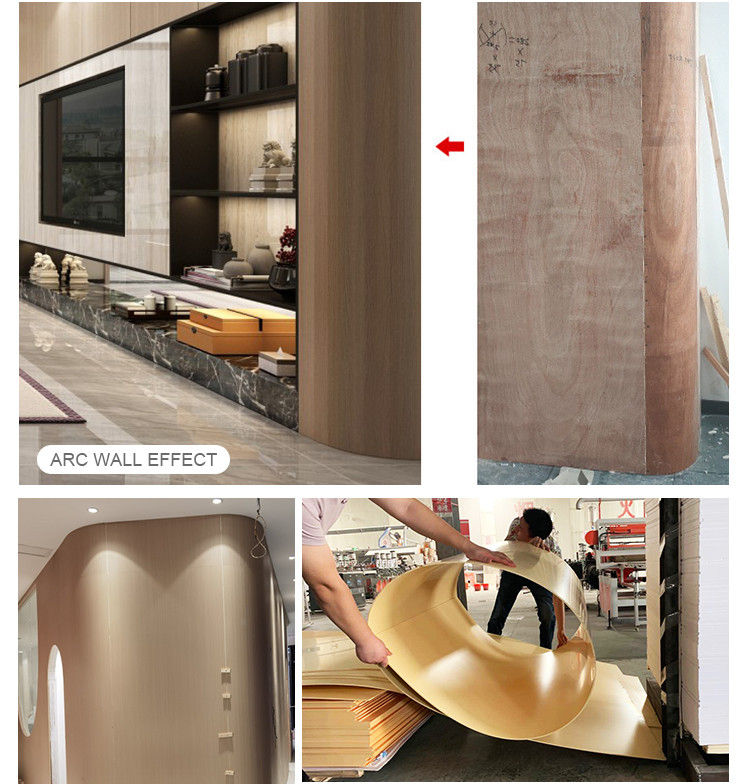 1220*3000mm Fireproof Skin Feeling Bamboo Charcoal Wood Veneer Wall Paneling