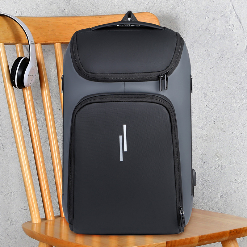 No Logo Ready Goods Black Laptop Backpack Complicate And Luxury Backpack
