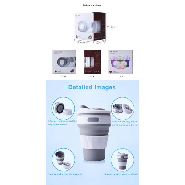 Microwavable Odorless 350ML Collapsible Silicone Coffee Cup