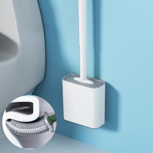 Bendable Silicone Toilet Bowl Brush With Non Slip Plastic Handle