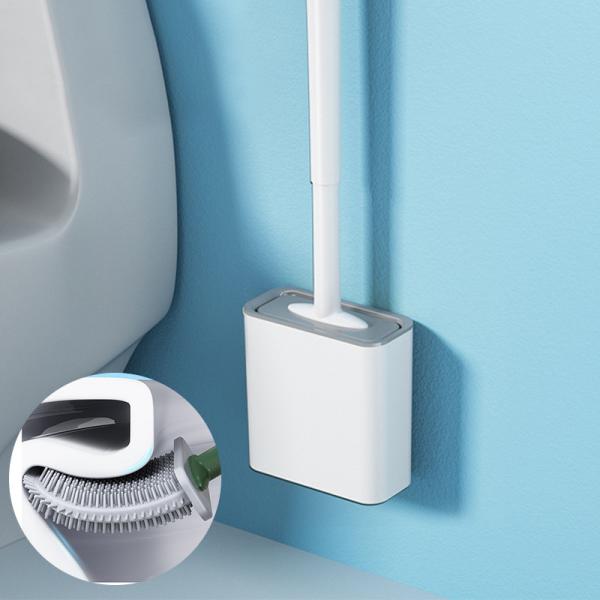 Quality Bendable Silicone Toilet Bowl Brush With Non Slip Plastic Handle for sale