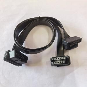 China Flat GPS Cable 16 Pin Obd J1962 , Male To Dual Female Obd2 Scan Cable wholesale