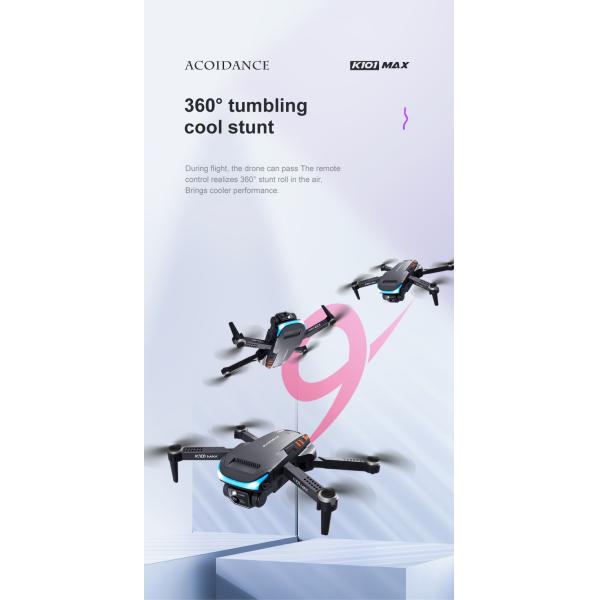 K101 Max Obstacle Avoidance Optical Flow Positioning 4k Hd Dual Foldable Quadcopter Toys Drones Vs E88 E58 Camera Mini Drone