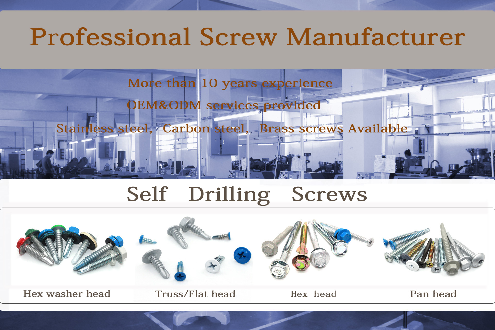 Steel Zinc Plated Phillips Flat Head Self Drilling Screws with 2 Ears CSK Head Design