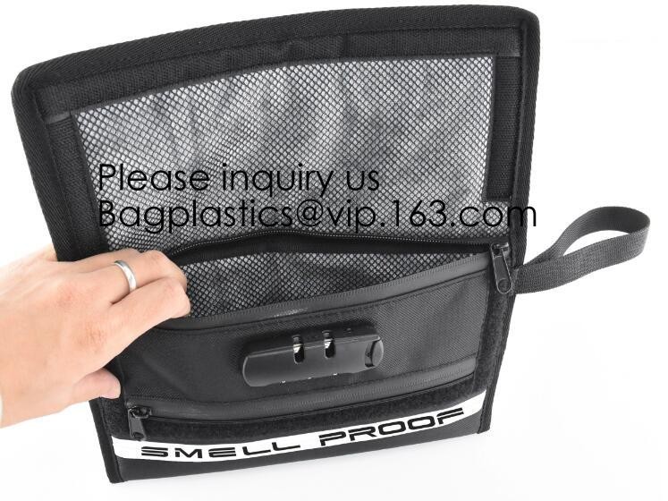Travel Premium Odor Weed Pouch Smell Proof Bag Case With Mesh Divider Pockets Active Carbon Smell Proof Bag Water Repell
