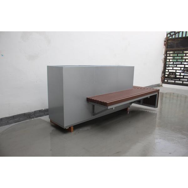Custom Commercial Large Planters With Bench For Outdoor Garden Patio