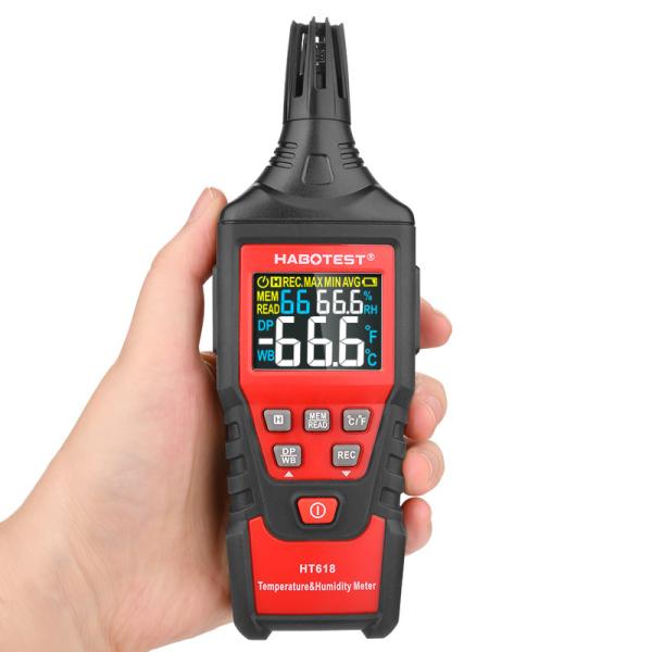 Quality Black And Red HT618 100% Digital Temp And Humidity Meter for sale
