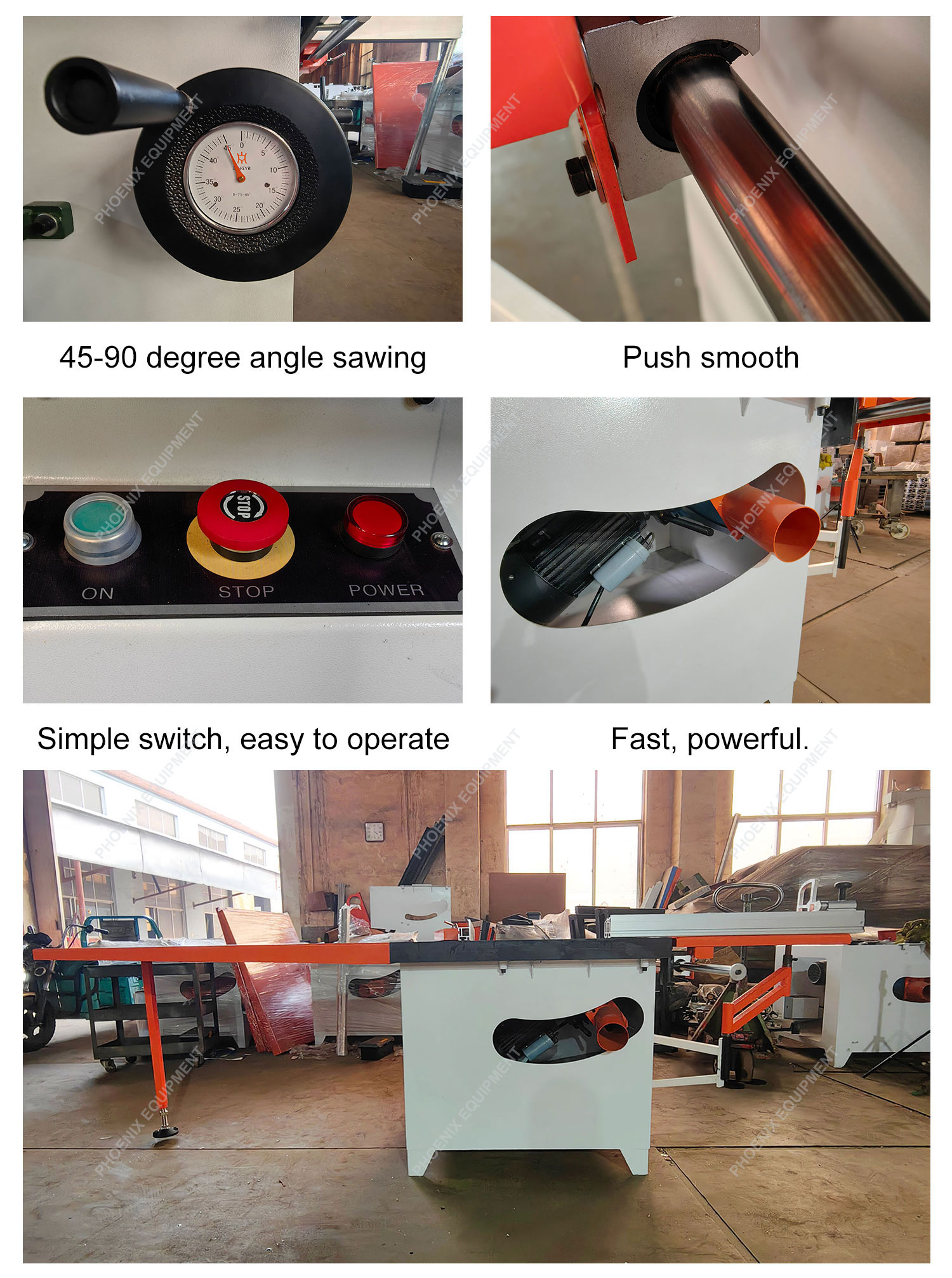 Horizontal Style Sliding Table Panel Saw with Easy Operation and High Productivity